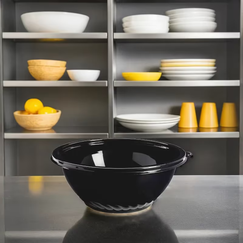 160 oz Black PET Bowl - WNA (50/case)