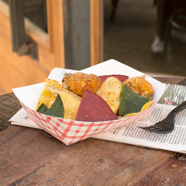 2.5 lb Food Tray Checkered Red - Karat (500/case)