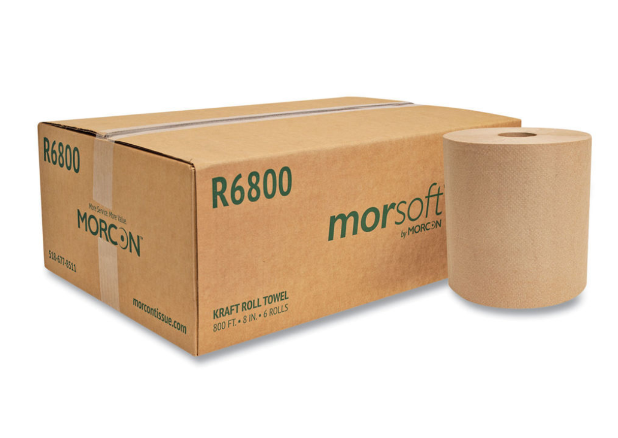 8" Kraft Roll Towel 800 FT - Morcon