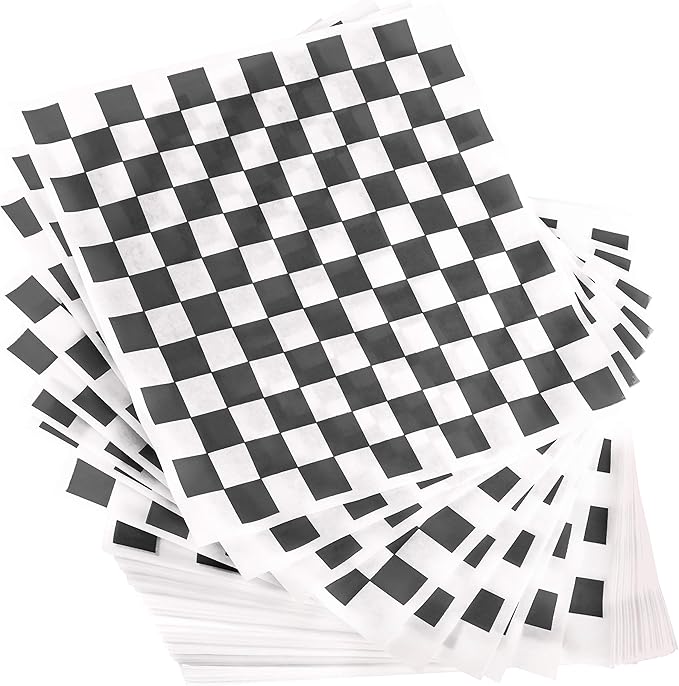 12" x 12" Black Checkered Deli Paper - Handy Wacks (5000/case)
