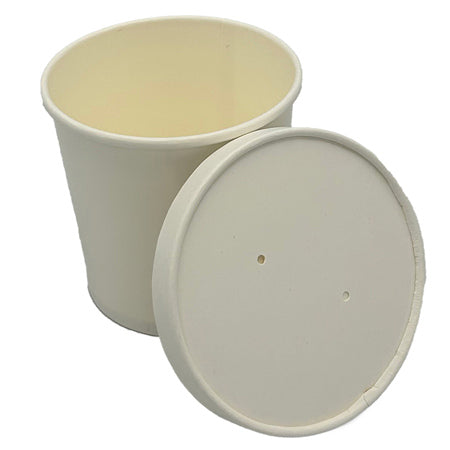 Paper Food / Soup Container w/Lid 16 oz White Combo – Empress (500/case)